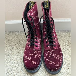 Doc Marten Velvet Floral Boots